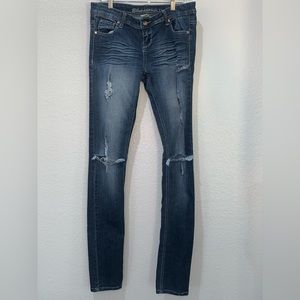 Blue Asphalt Dark Distressed Jeans Size 11 Long